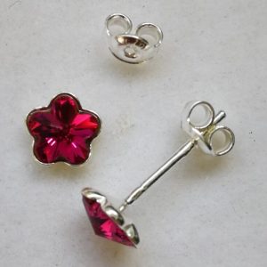 dav Cercei tija argint si cristale Swarovski Flower
