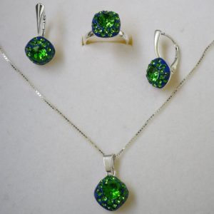 dav Set ceralun Romb din Argint 925 si elemente Swarovski
