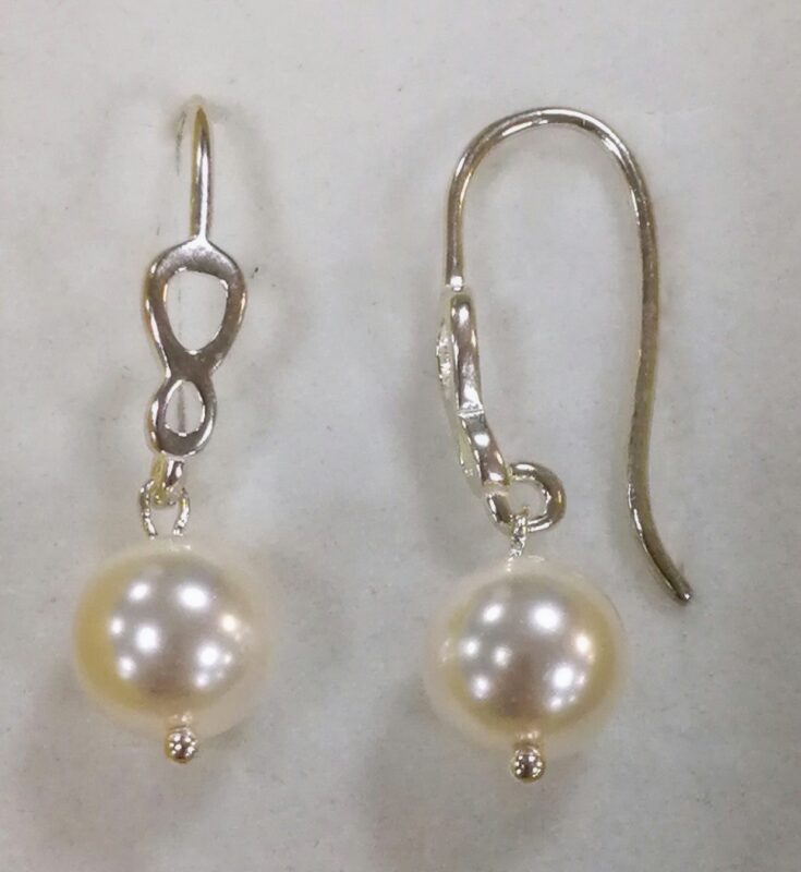 Cercei Infinit din argint 925 si perle Swarovski
