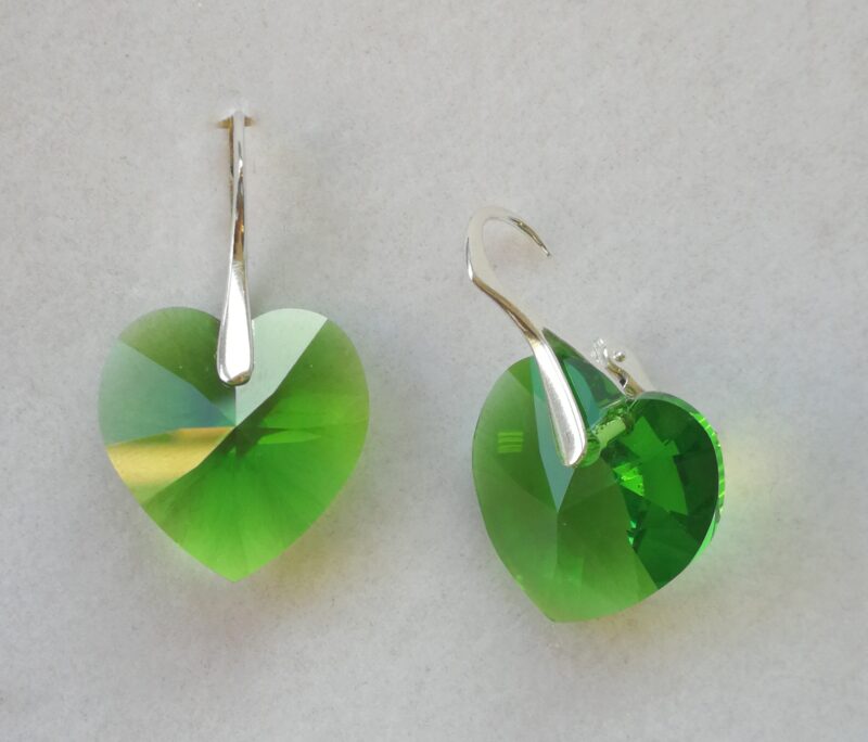 Cercei Argint 925 si Swarovski Heart 18mm