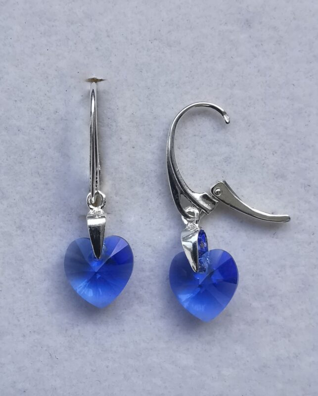 Cercei Argint 925 si Little Swarovski Heart 10mm