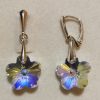 Cercei Argint 925 si Swarovski Flower Aurore Boreale