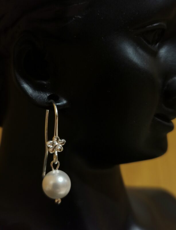 Cercei Flower din argint 925 si perle Swarovski