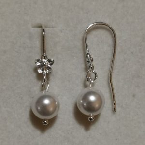 oznorCO Cercei Flower din argint 925 si perle Swarovski