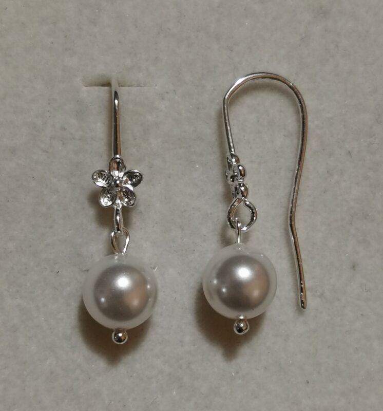 Cercei Flower din argint 925 si perle Swarovski
