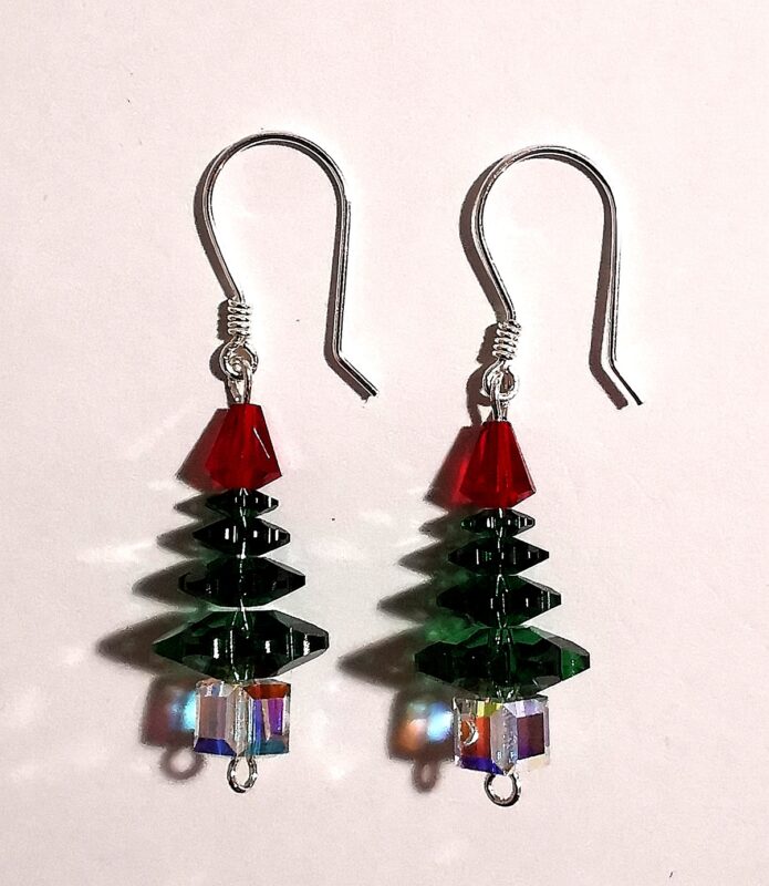 Cercei "Bradut" din Argint 925 si margelute Swarovski