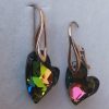 Cercei Leverback Argint 925 suflat cu aur roz si Swarovski Heart Devoted 2 U