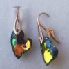 Cercei Leverback Argint 925 suflat cu aur roz si Swarovski Heart Devoted 2 U