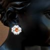 Cercei tija trifoi din Argint 925 si Swarovski Rhinestone