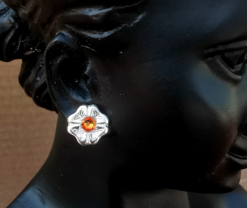 Cercei tija trifoi din Argint 925 si Swarovski Rhinestone