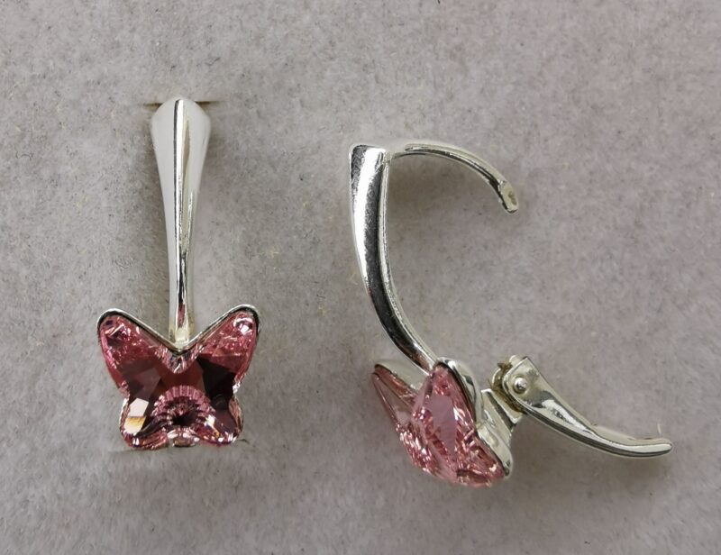 Cercei Argint 925 si Swarovski Butterfly