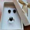 Set cercei si inel Argint 925 si cristale Swarovski Skull