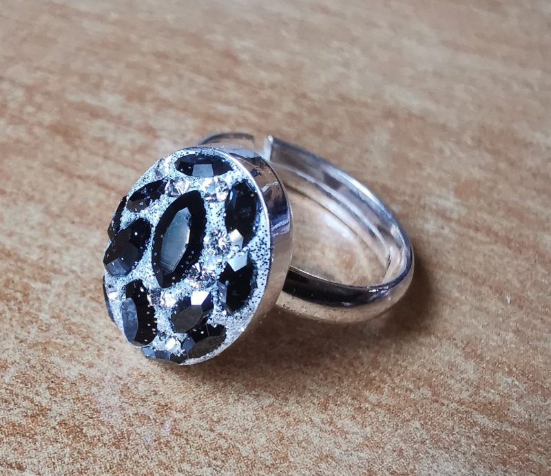 Inel reglabil Oval Argint 925, ceralun si Swarovski Navette