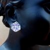 nor Cercei tija argint si cristale Swarovski Cube