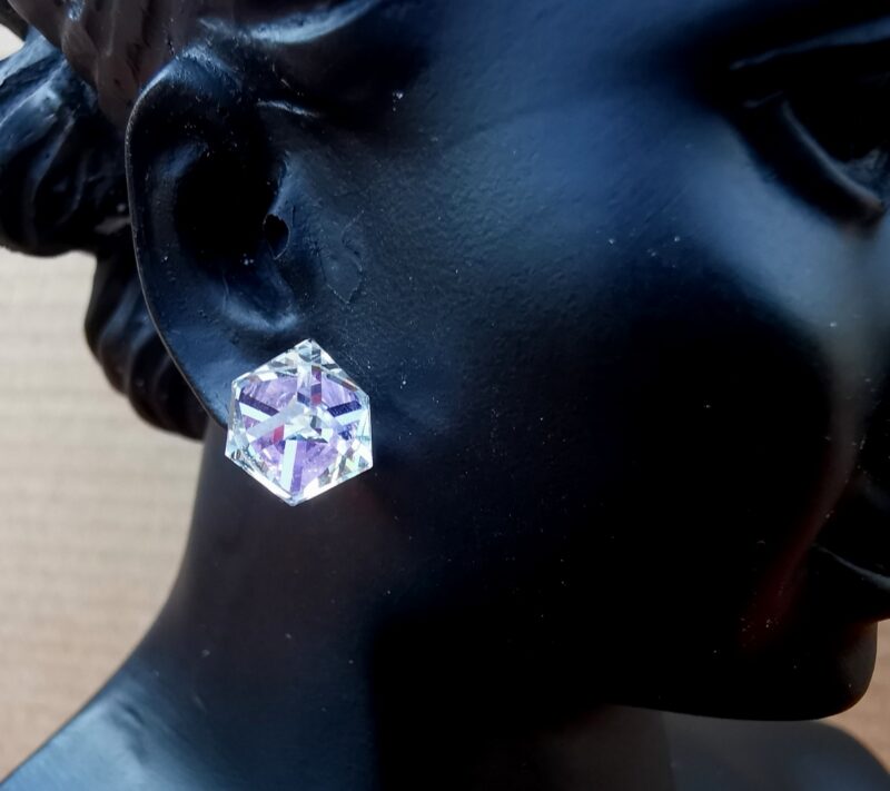 nor Cercei tija argint si cristale Swarovski Cube
