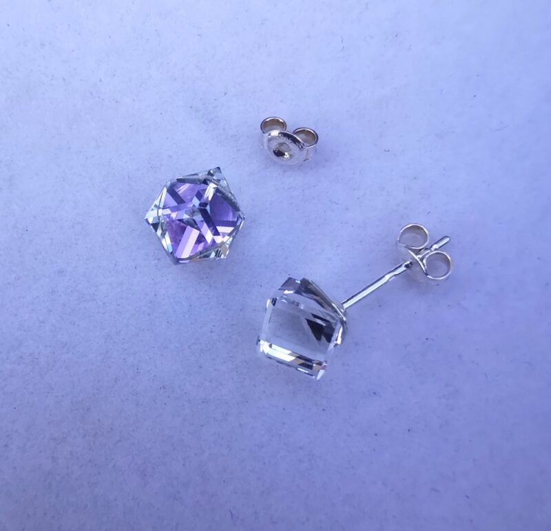 nor Cercei tija argint si cristale Swarovski Cube