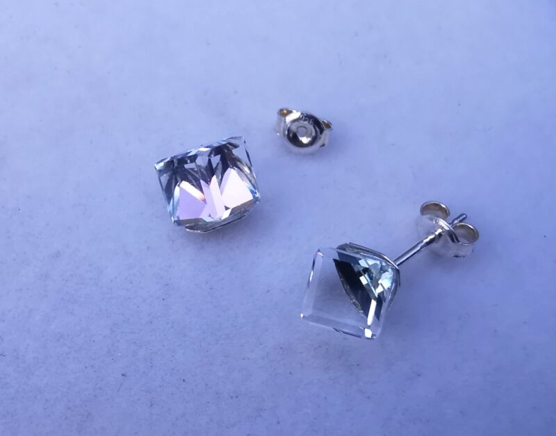 nor Cercei tija argint si cristale Swarovski Cube