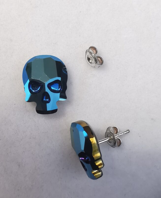 nor Cercei tija din Argint 925 si Swarovski Skull