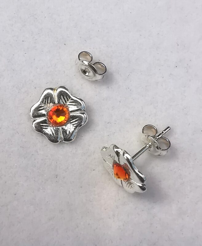 Cercei tija trifoi din Argint 925 si Swarovski Rhinestone