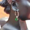 Cercei mini veriga din argint 925 si Swarovski Picatura 8mm