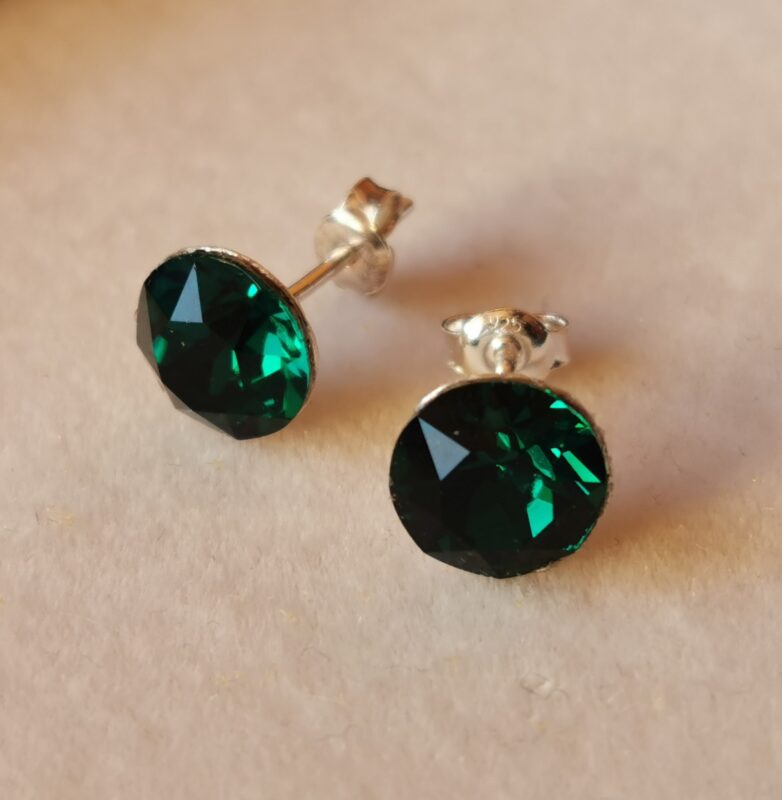 Cercei tija argint si cristale Swarovski Chaton