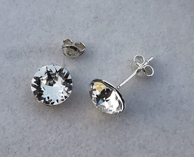 Cercei tija argint si cristale Swarovski Chaton