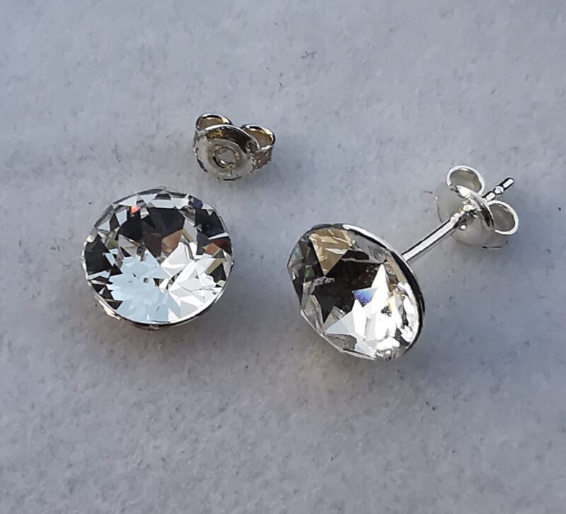 Cercei tija argint si cristale Swarovski Chaton