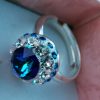 Inel reglabil Argint 925, ceralun si Swarovski Majestic Blue
