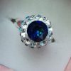 Inel reglabil Argint 925, ceralun si Swarovski Majestic Blue