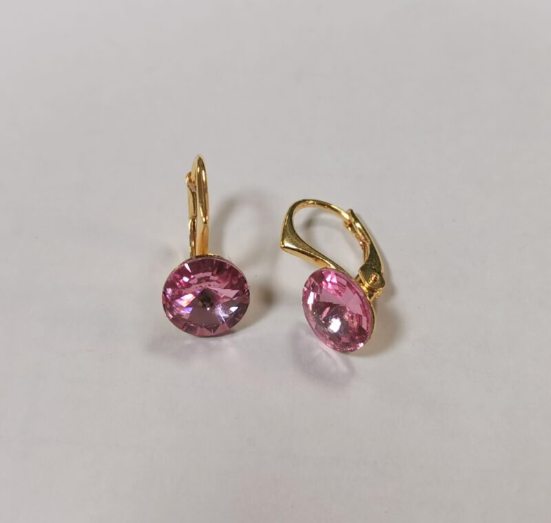 Cercei Argint 925 placat cu aur si Swarovski Rivoli