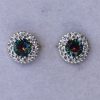 oznorCOQR Cercei tija dordura dubla din Argint 925, Ceralun si Swarovski - Multicolor