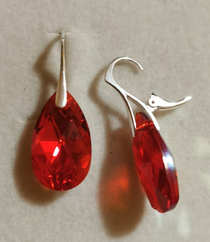 Cercei Argint 925 si Swarovski Picatura 22mm