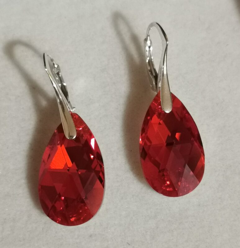 Cercei Argint 925 si Swarovski Picatura 22mm