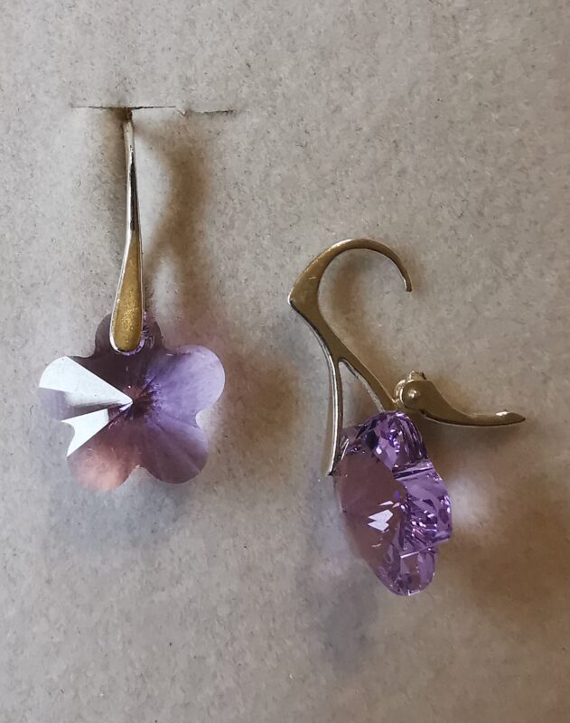 nor Cercei tortite inchise Argint 925 si Swarovski Flower