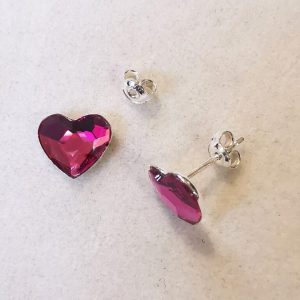 nor Cercei tija din Argint 925 si Swarovski Heart 14mm