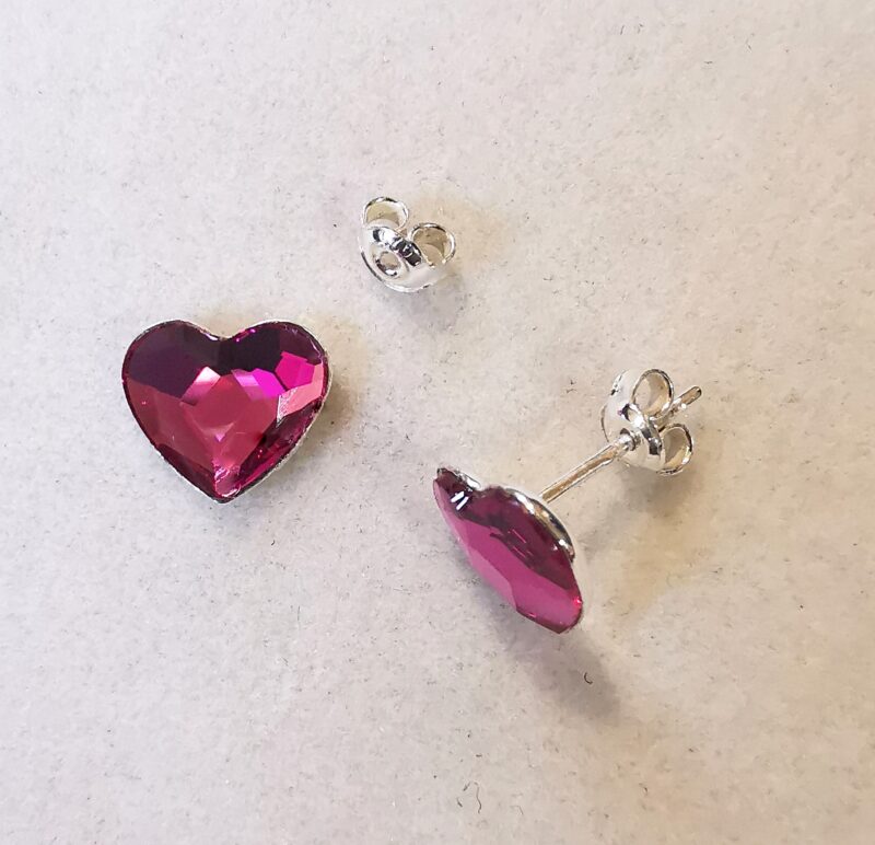 Cercei tija din Argint 925 si Swarovski Heart 14mm