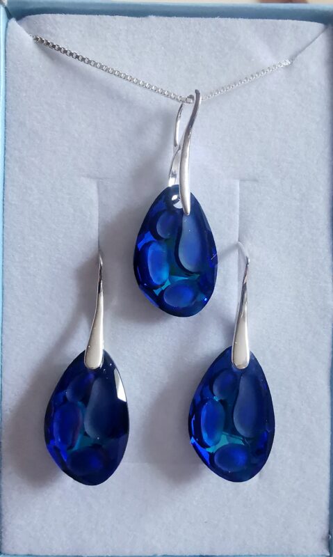 Set Argint 925 si Swarovski forma Radiolarian