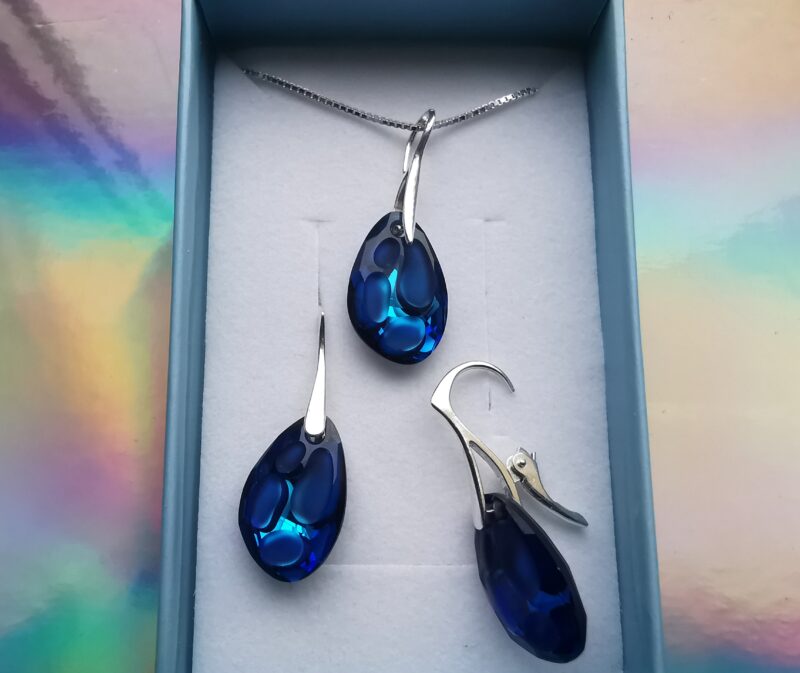 Set Argint 925 si Swarovski forma Radiolarian