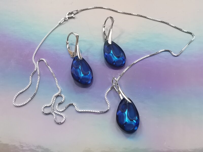 Set Argint 925 si Swarovski forma Radiolarian